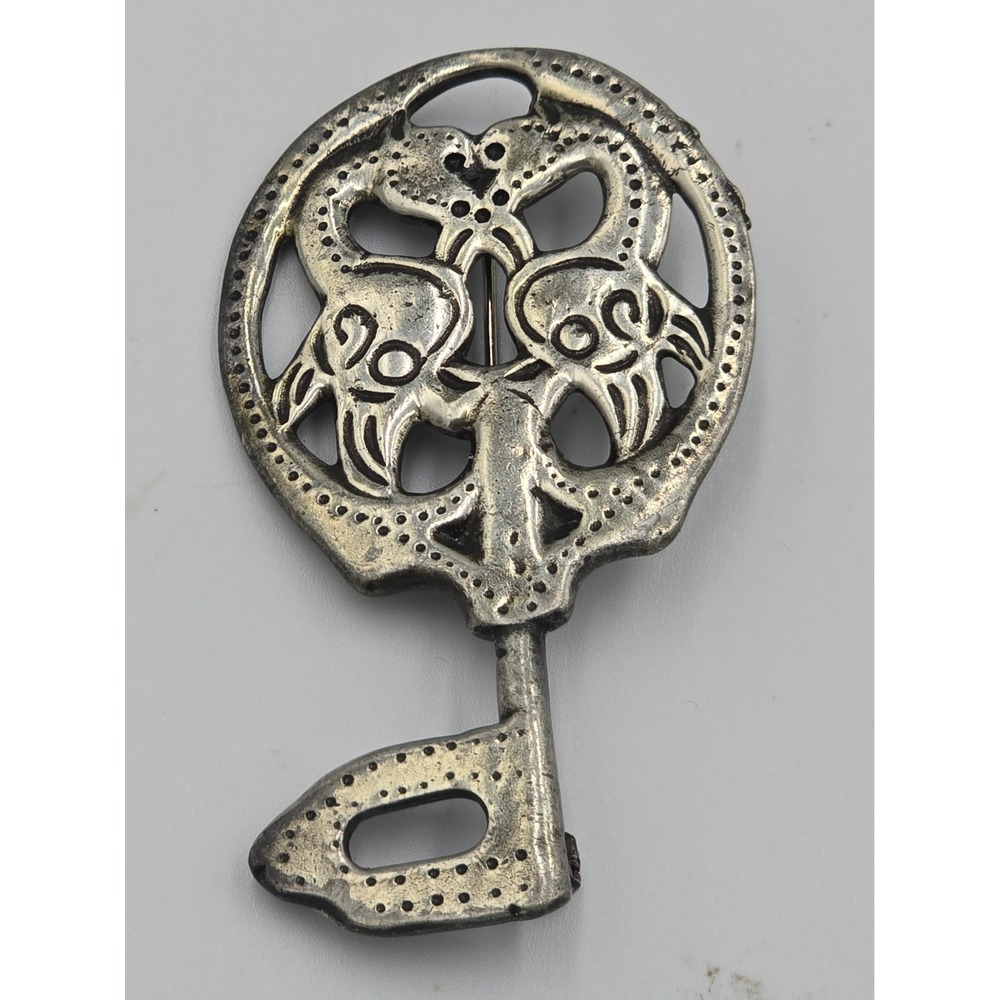 Vintage Viking Key Brooch - 900 A.D. Artifact Historical Replica Pin